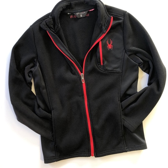 Spyder Other - Spyder Boys Youth Size M (10/12)  Black Warm Full Zipper Jacket Sweater …